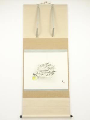 徳力富吉郎筆　くるま海老　肉筆紙本掛軸（共箱）